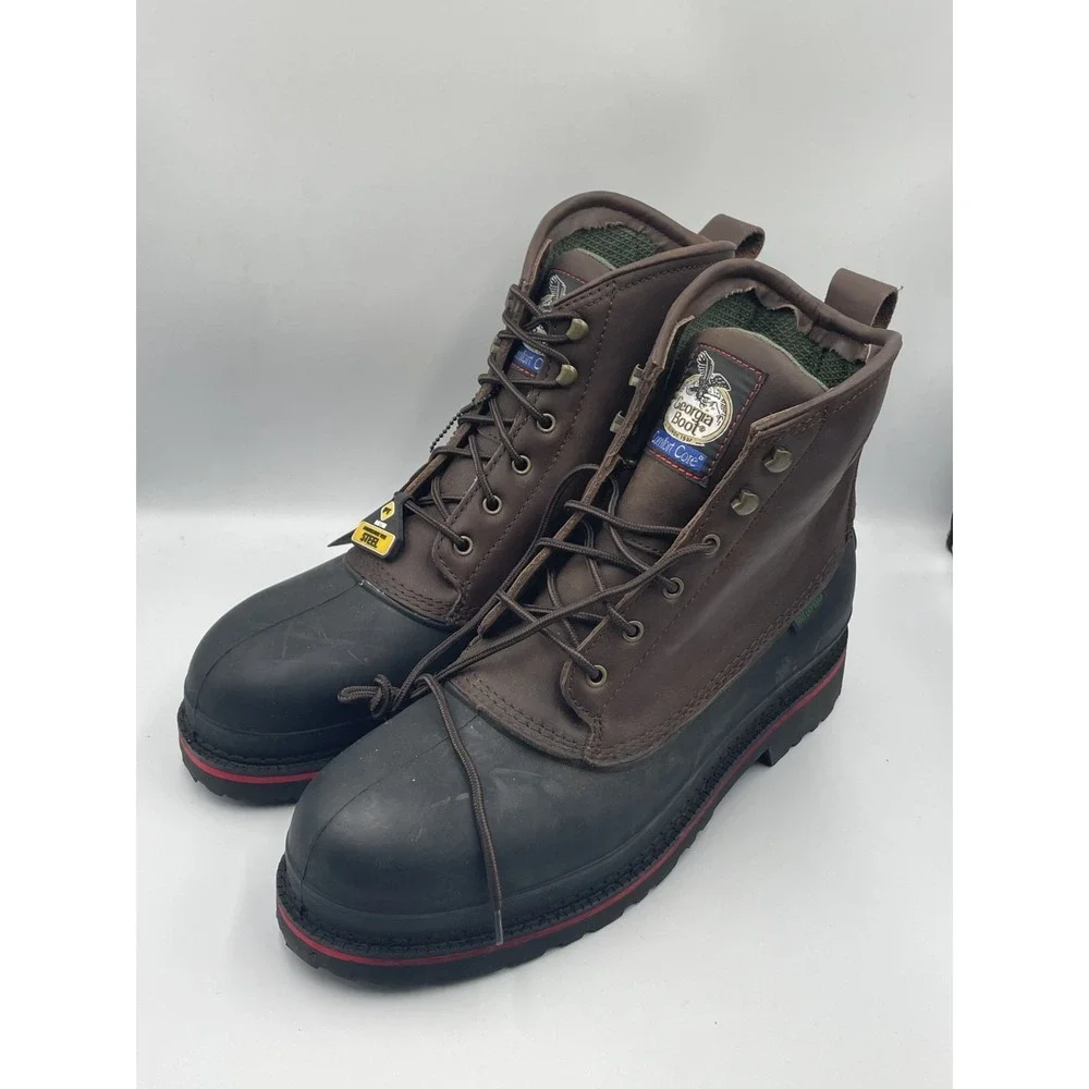 Georgia Muddog G6633 Mens US 14W Brown Waterproof EH Steel Toe Safety Work Boots